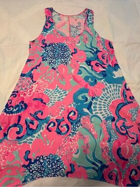 Lilly Pulitzer Pink, Blue & Aqua Floral-Print beach shift